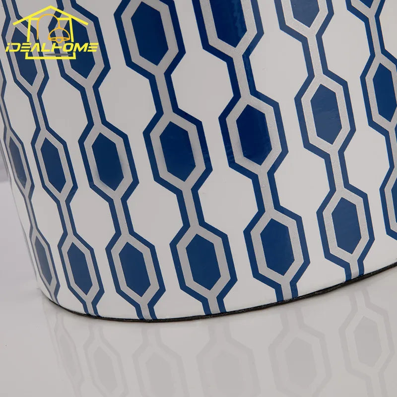 DecorBites™ Blue/Orange Ceramic Table Lamp LED E27 Modern Minimalist Desk Light