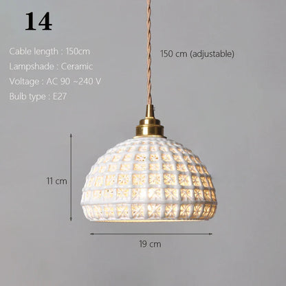 DecorBites™ Japanese Ceramic Pendant Light Scandinavian Style Luxury Lamp