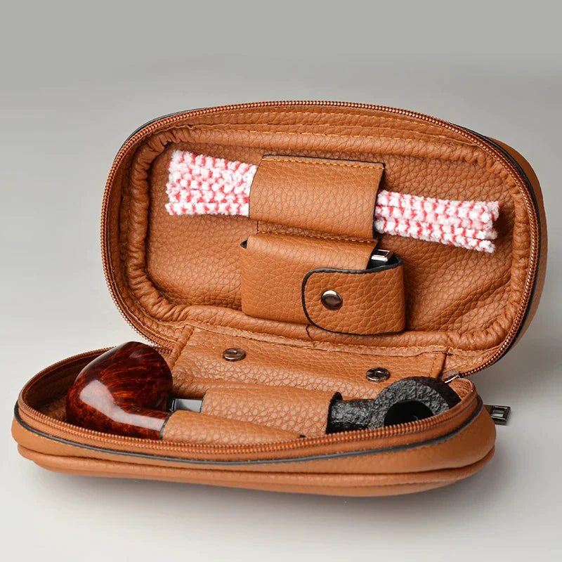 حامل أكياس غليون من جلد البقر من DecorBites™ لثلاثة غليون