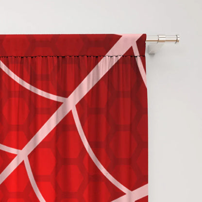 Decobites Red Rod Pocket Curtains for Home Decoration, Kitchen, Coffee Shop, Living Room