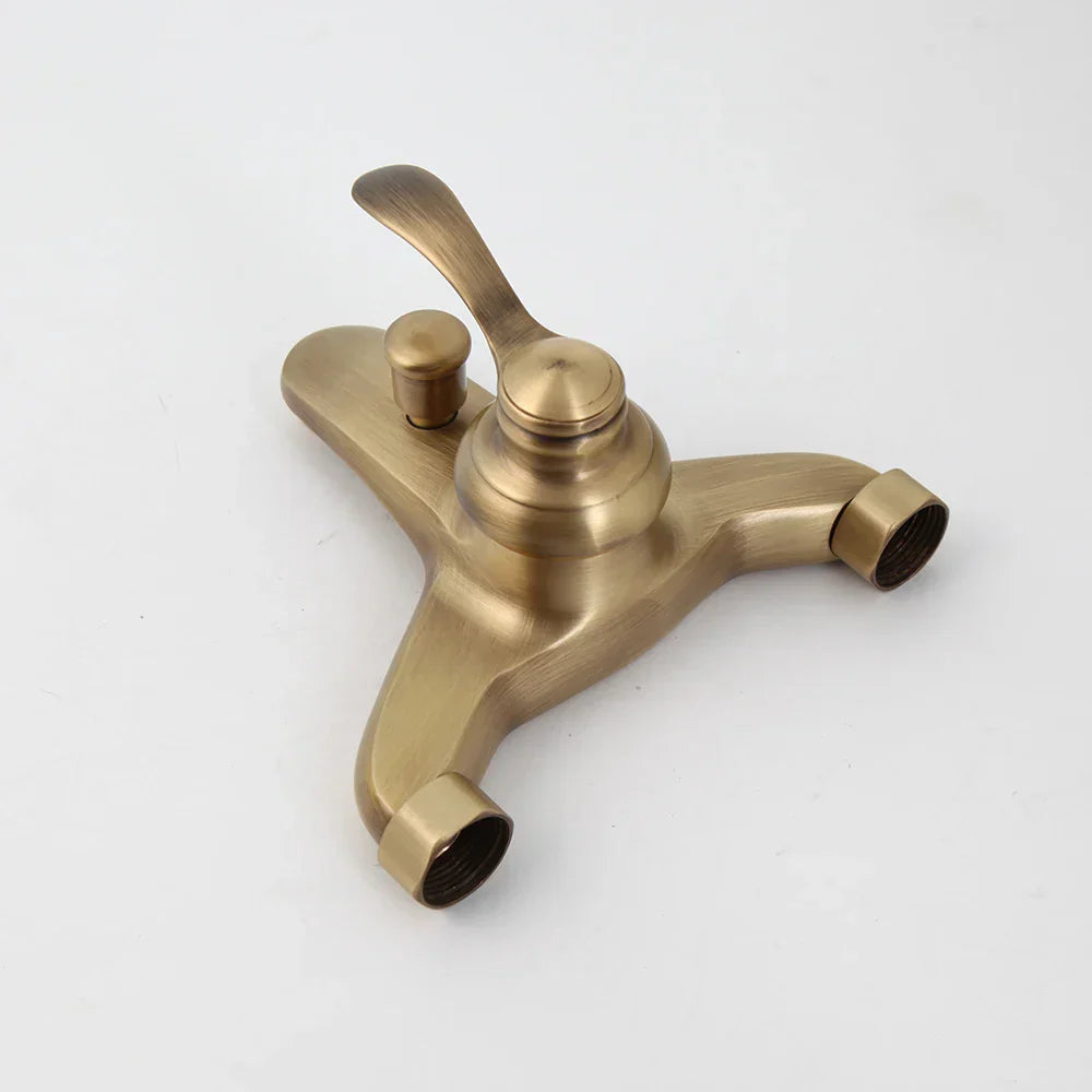 مجموعة صنبور دش مثبتة على الحائط من DecorBites™ مصنوعة من النحاس العتيق مع رأس دش يدوي