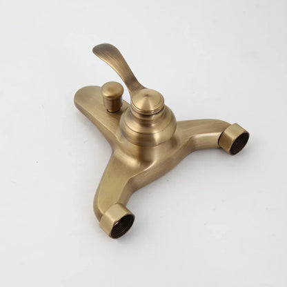 مجموعة صنبور دش مثبتة على الحائط من DecorBites™ مصنوعة من النحاس العتيق مع رأس دش يدوي