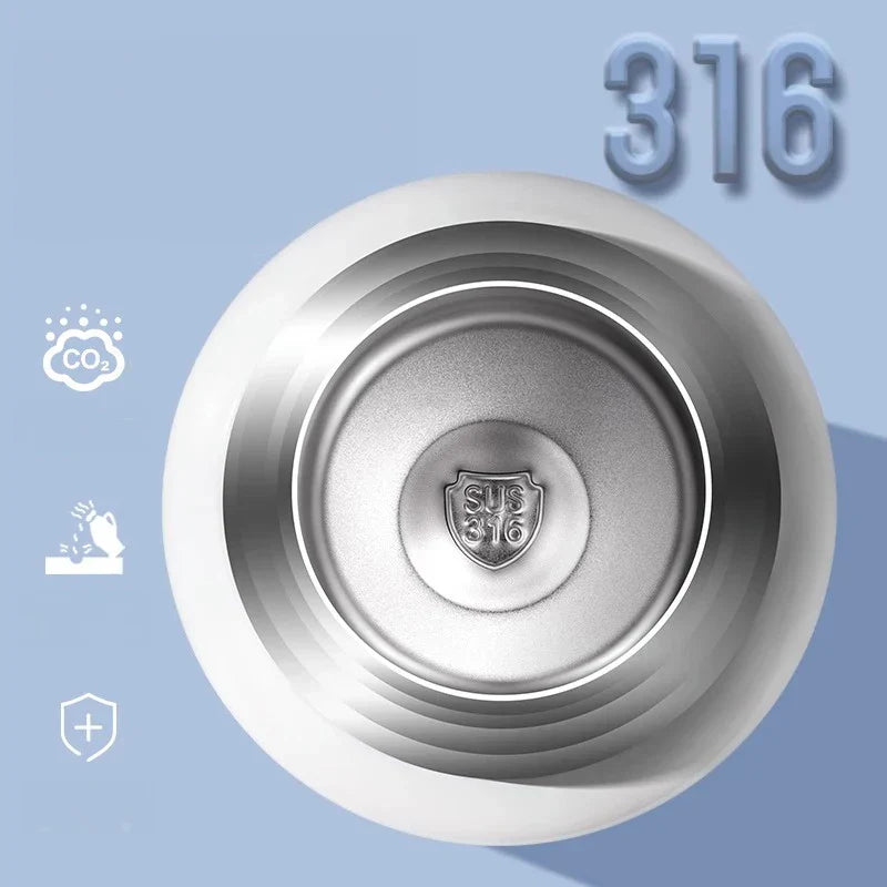 DecorBites™ Kids' Cartoon Straw Water Thermos Bottle Stainless Steel Thermal Cup