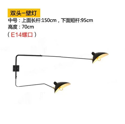 Lámpara de techo DecorBites™ Industrial Spider Serge Mouille, iluminación LED E27 negra