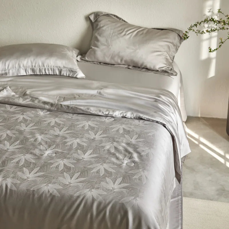 DecorBites™ Light Luxury Jacquard Quilt Set with Sheets & Pillowcases - Ice Silk, Washable & Cooling