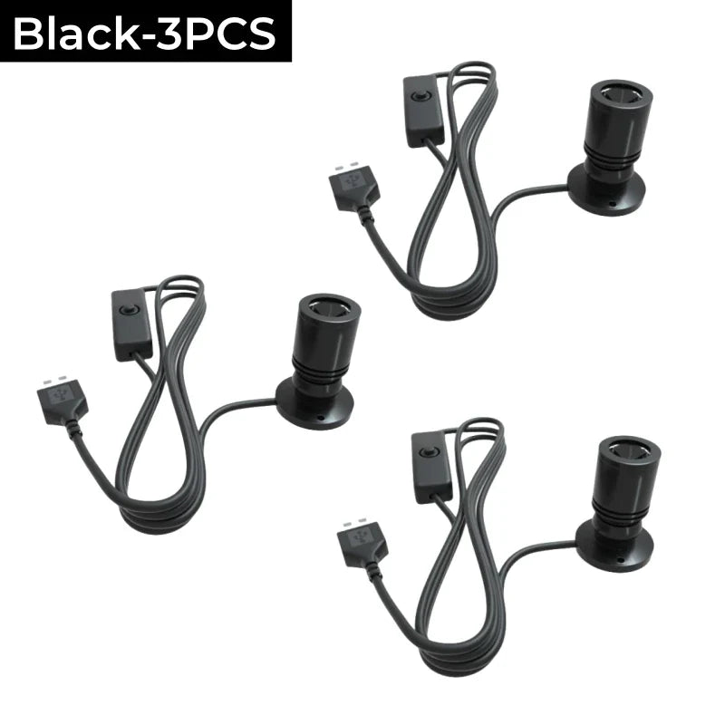 DecorBites™ LED Spotlight 1W/3W DC5V Cabinet Shelf Showcase Ceiling Lights Switch