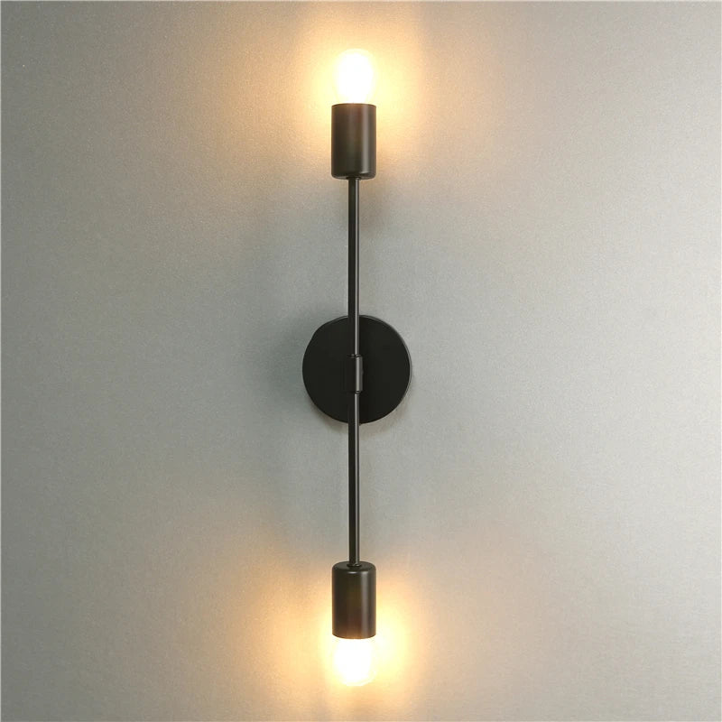 Lámpara de pared LED DecorBites™: Iluminación moderna de dos brazos E27 para dormitorio, mesita de noche, espejo de baño, tocador.