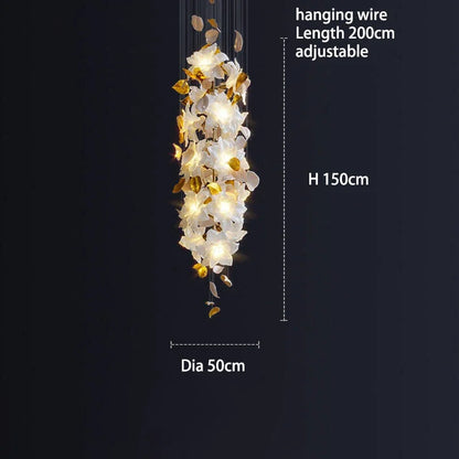 DecorBites™ Crystal Flower Chandelier: Luxury Ceiling Pendant Light for Home Decor