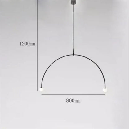 DecorBites™ Iron Line Chandelier: Post-modern Hanging Lamp for Living Room & Bedroom