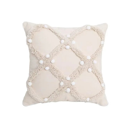 Funda de cojín DecorBites™ Boho geométrica con borlas y mechones, 30x50/45x45 cm