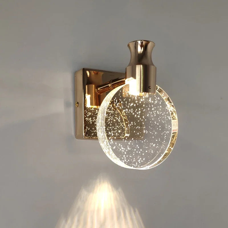 Lámpara de pared LED de cristal DecorBites™ para dormitorio, sala de estar y maquillaje de baño