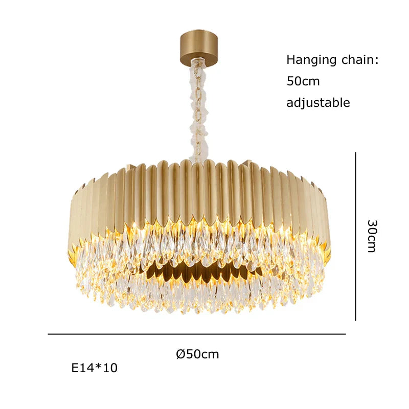 Lámpara colgante de cristal dorado en forma de gota de agua Decorbites™ - Lámpara de suspensión negra