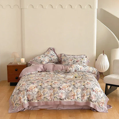 DecorBites™ Egyptian Cotton Bedding Set Queen King Ru Double, Quilt Cover Sheet Pillowcase