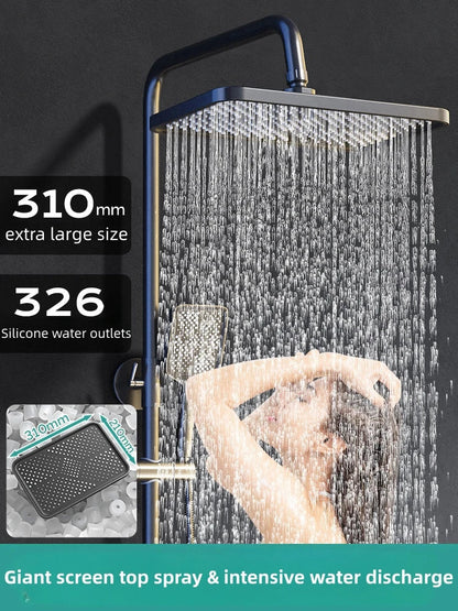 DecorBites™ Electric Sunflower Rainfall Showers System: Modern Hygienic Thermostat Set for Smart Bathrooms
