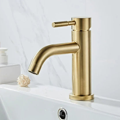 DecorBites™ Gold Stainless Steel Basin Faucet with Single Handle for Bathroom Sink
