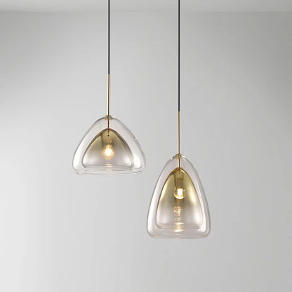 DecorBites™ Gradient Glass Pendant Lamps: Luxury LED Chandeliers for Bedroom and Restaurant