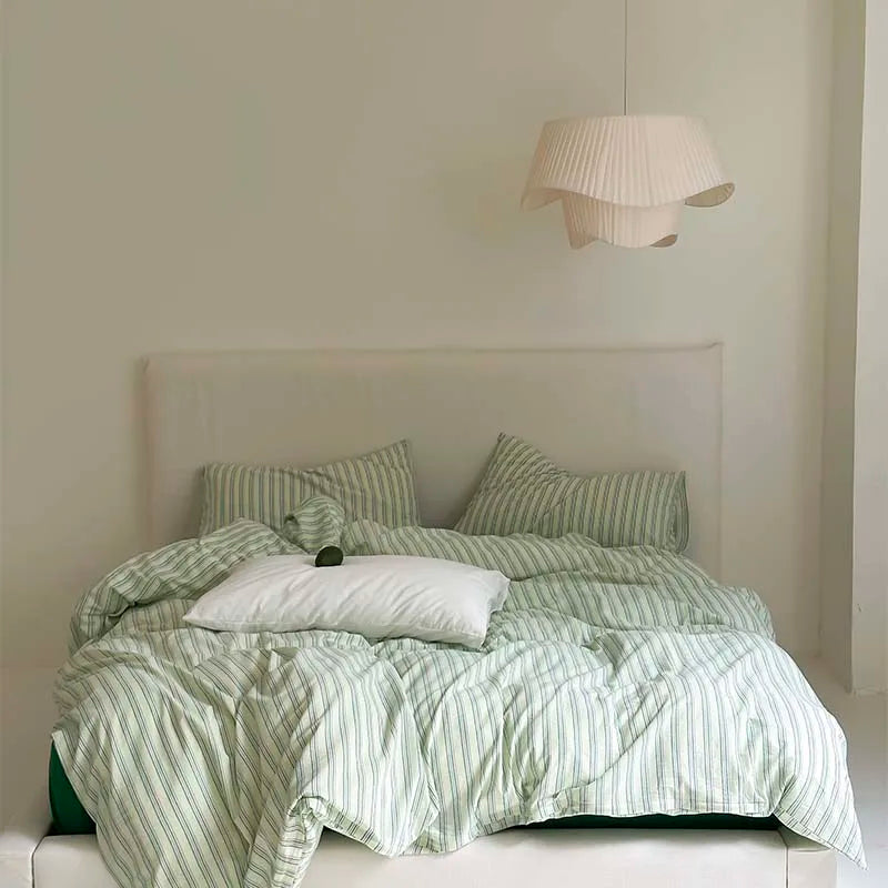 Juego de funda nórdica a rayas negras 100% algodón en varios tamaños de DecorBites™