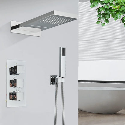 Juego de grifería termostática para ducha tipo lluvia DecorBites™ Gold - Sistema de ducha de pared