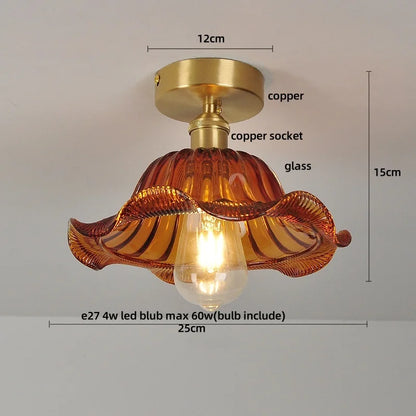 DecorBites™ Glass Flush Mounted Ceiling Light Fixture - Modern Nordic Green Glass LED Ceiling Lamp