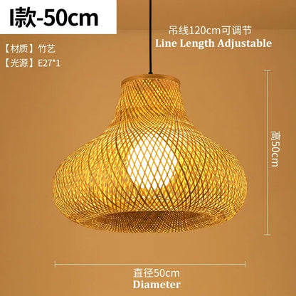 DecorBites™ Bamboo Chandelier: Handwoven LED Ceiling Pendant for Home Decor