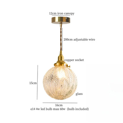 DecorBites™ Clear Glass Copper LED Pendant Lamp for Home Decor & Lighting