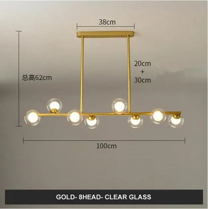 DecorBites™ Glass Balls Chandelier: Stylish Suspension Lighting for Dining Room, Kitchen, and Office