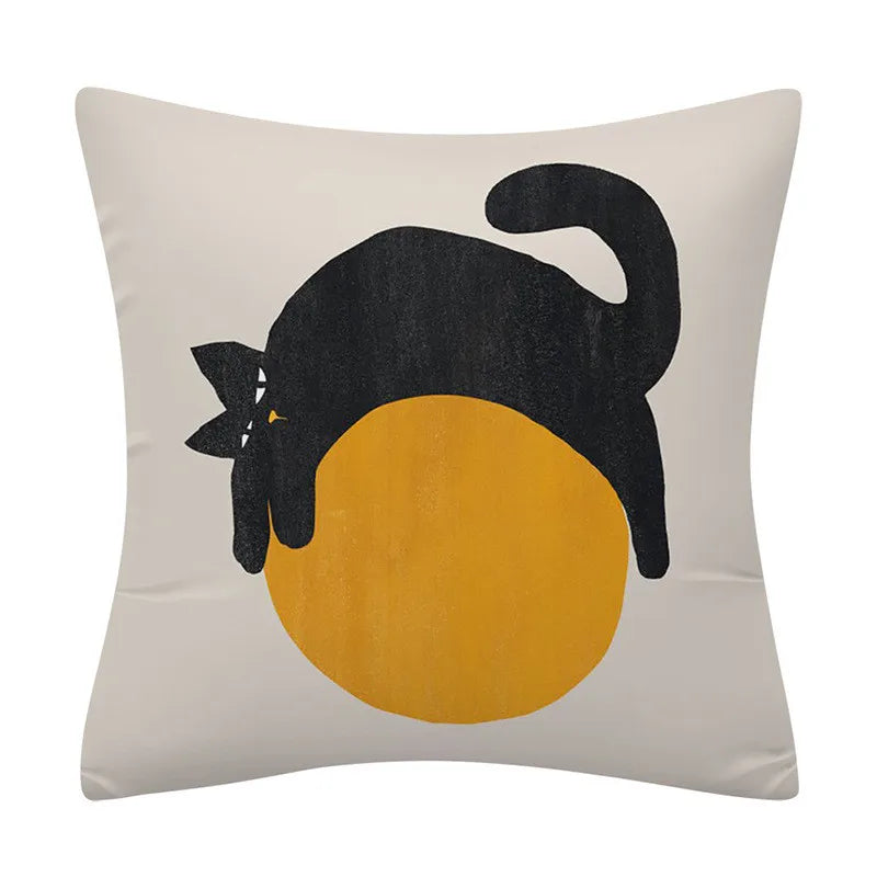 غطاء وسادة DecorBites™ بنمط هندسي مصنوع من البوليستر والقطن وغطاء وسادة للأريكة وديكور المنزل