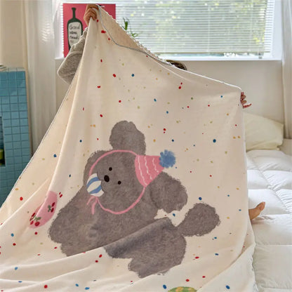 DecorBites™ Kids Cartoon Milk Velvet Nap Blanket: Soft & Warm Quilt for All Seasons