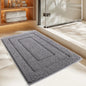 Decobites Geometric Flocked Bath Mat Thicken Super Absorbent Anti-slip Bathroom Rug.