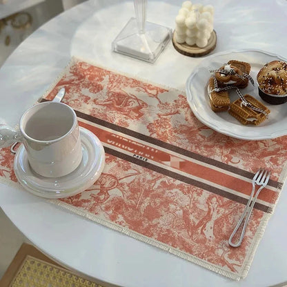 Juego de manteles individuales DecorBites™ de algodón y lino - Cojín para vajilla, ideal para la cocina y el comedor.