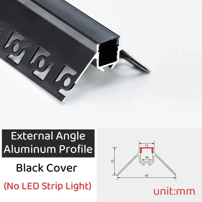 DecorBites™ Black LED Aluminum Profile for Invisible Ceiling Light Strip Bar
