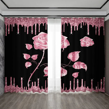 Decobites Rose Flower Pole Bag Curtains for Home & Garden