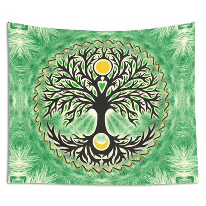 Decobites Yggdrasil Sun and Moon Tapestry - Bohemian Home Decor