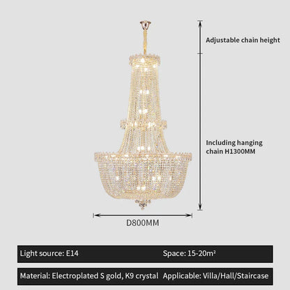DecorBites™ Crystal Duplex Chandelier: New Light Luxury Modern Design for Living Room & Hall