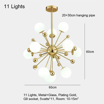 DecorBites™ Gold LED Glass Pendant Light for Modern Indoor Lighting