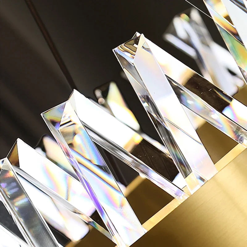 DecorBites™ Gold Crystal Chandelier LED Light for Dining and Living Room