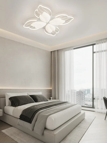 DecorBites™ LED Flower Chandelier White Ceiling Lamp for Bedroom Living Room Decor