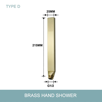 DecorBites™ Brushed Gold Brass Hand Shower with Stainless Steel Hose - Wall Mount