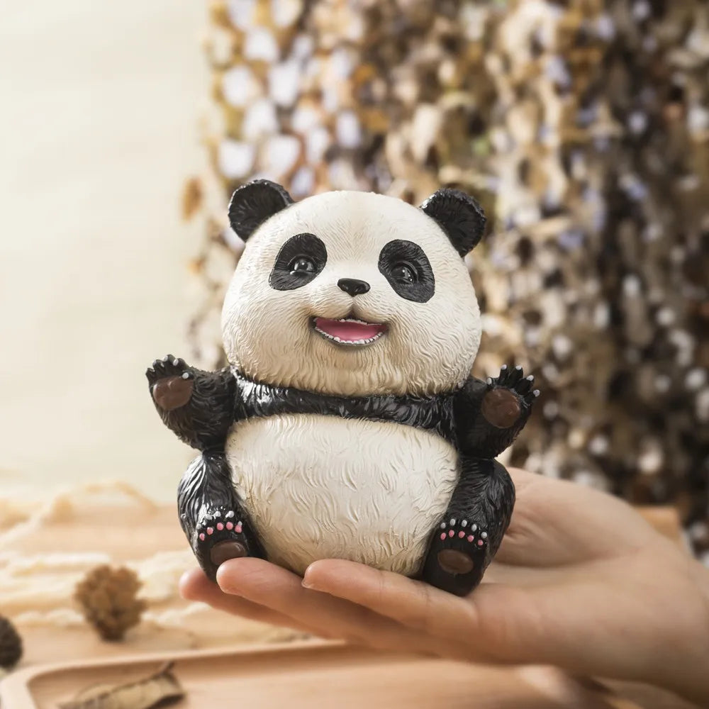 Figuras de panda bebé DecorBites™ de 14 cm: Colección de animales feroces y adorables para decorar el hogar y la oficina.