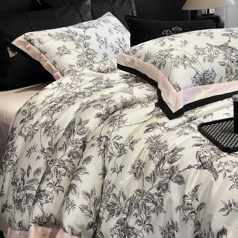 Decobites Luxury Vintage Egyptian Cotton Bedding Set with Digital Printing