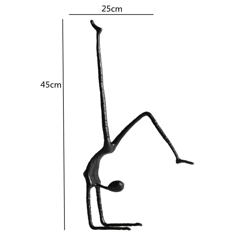 ديكوربايتس™ منحوتة رياضية معدنية سوداء لديكور منزلي أنيق