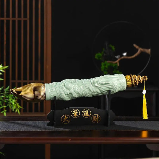 DecorBites™ Botellas de vino, estantes y adornos de cerámica con diseño de dragón