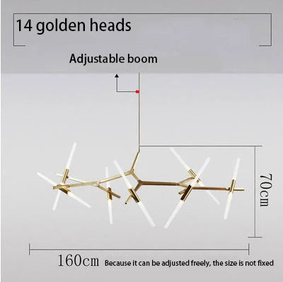 DecorBites™ LED Chandelier: Modern Gold Black Ceiling Pendant for Kitchen Dining Living Bedroom
