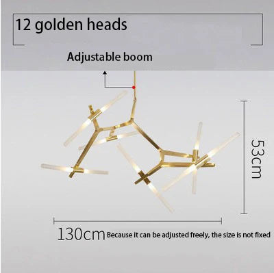 DecorBites™ LED Chandelier: Modern Gold Black Ceiling Pendant for Kitchen Dining Living Bedroom