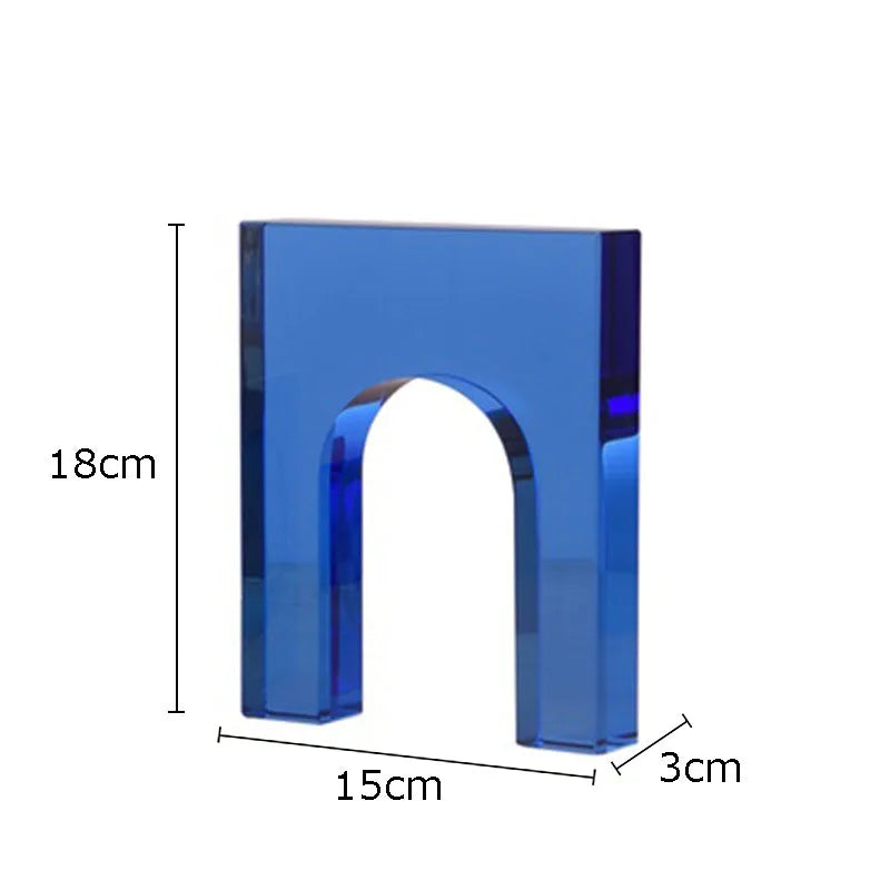 ديكوربايتس™ - منحوتة زجاجية هندسية على شكل قوس كريستالي لتزيين المكتب