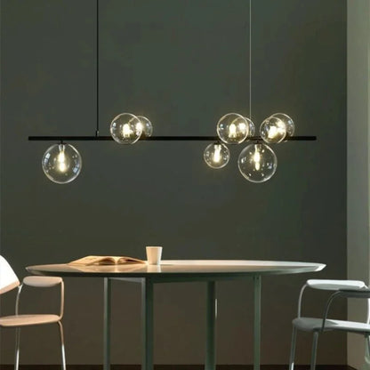 DecorBites™ Clear Glass LED Chandelier: Modern Nordic Hall Parlor Lighting Fixture