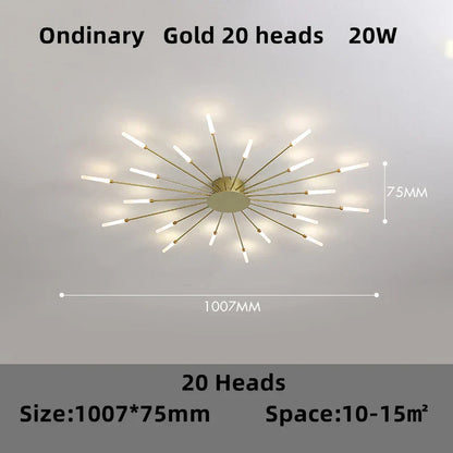 Lámpara de araña LED DecorBites™ con diseño de fuegos artificiales: Lámparas colgantes modernas de estilo nórdico para salón y dormitorio