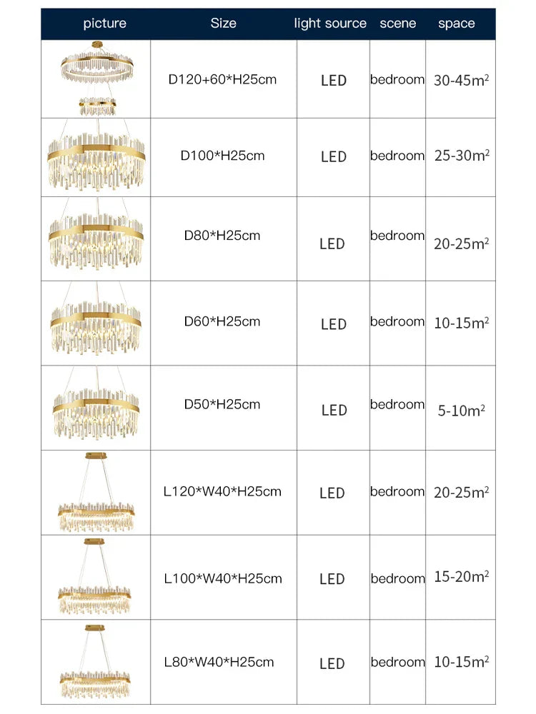DecorBites™ Full Spectrum Gold Crystal Chandelier: Modern Luxury for Living Room, Bedroom, Dining Room