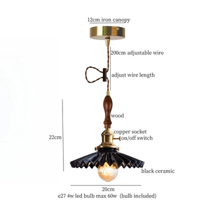 DecorBites™ Ceramic LED Pendant Light: Modern Brass Hanging Lamp for Home Decor