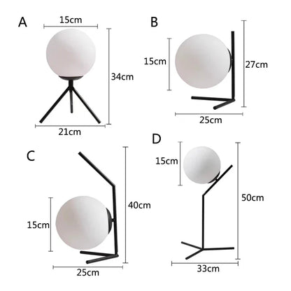 Lámpara de mesa DecorBites™ con bola de cristal: Lámpara de escritorio LED nórdica moderna